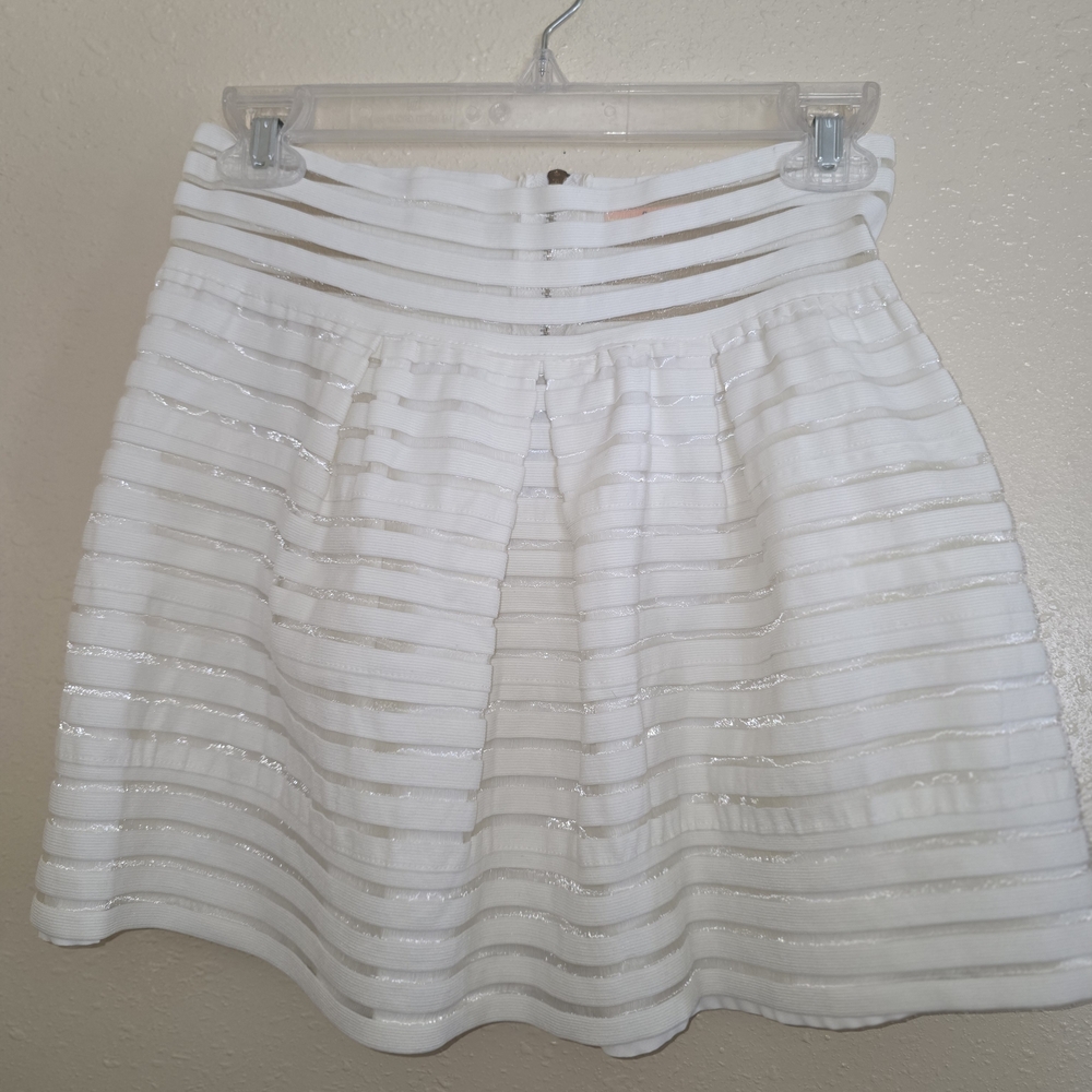 Banana White Striped Mini Skirt